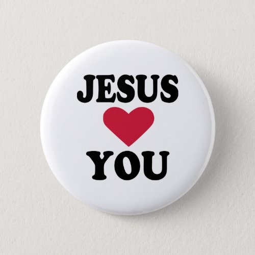 Jesus loves you pinback button