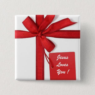 JESUS LOVES YOU PINBACK BUTTON