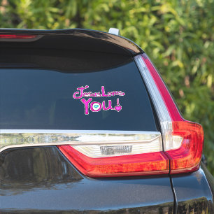 Jesus Loves You Pink Sticker