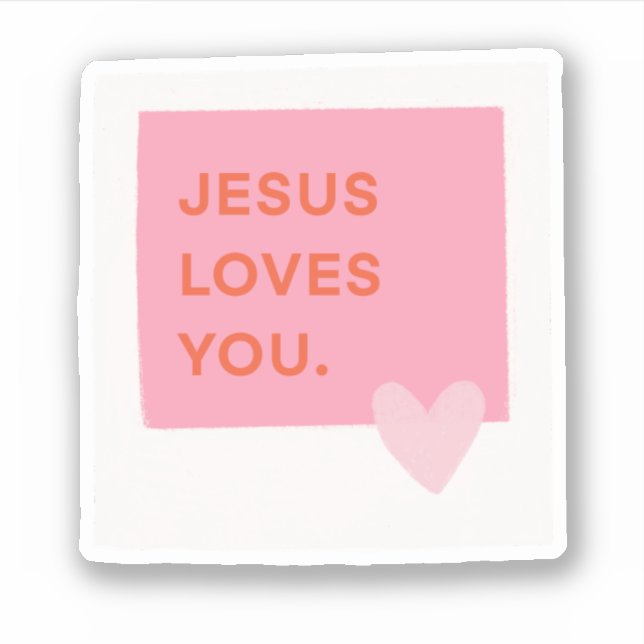 Jesus Loves You Polaroid Sticker (Front)