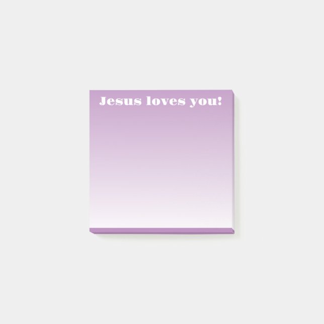 Jesus loves you! | purple ombre post-it notes (Front)