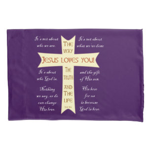 Jesus Loves You - Purple Pillowcase