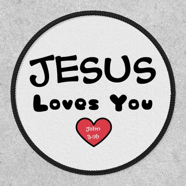 Jesus Loves You Red Heart Patch (Front)