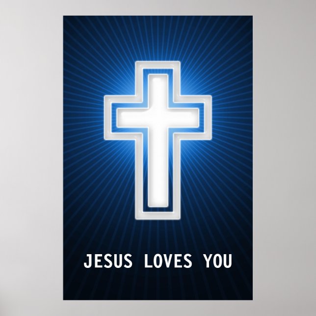 Jesus Loves You | Religious Cross Poster (Front)