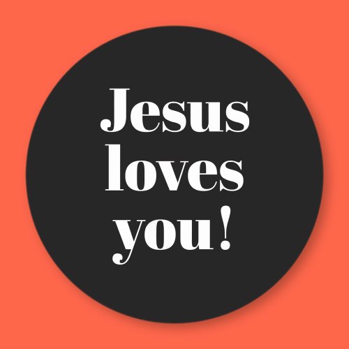 Jesus loves you  Retro_modern type style Classic Round Sticker