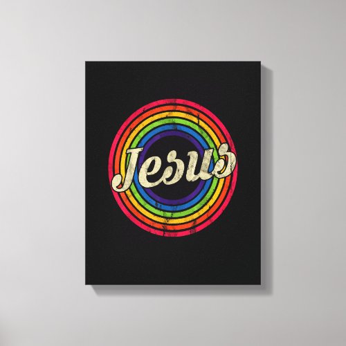Jesus Loves You Retro Vintage Style Graphic Design Canvas Print
