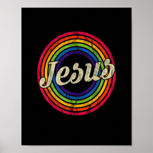 Jesus Loves You Retro Vintage Style Graphic Design Poster