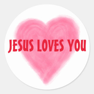 JESUS LOVES YOU Round Sticker