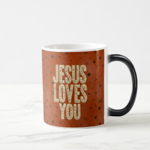 Jesus Loves You Rustic Christian Encouragement Color Morph Mug