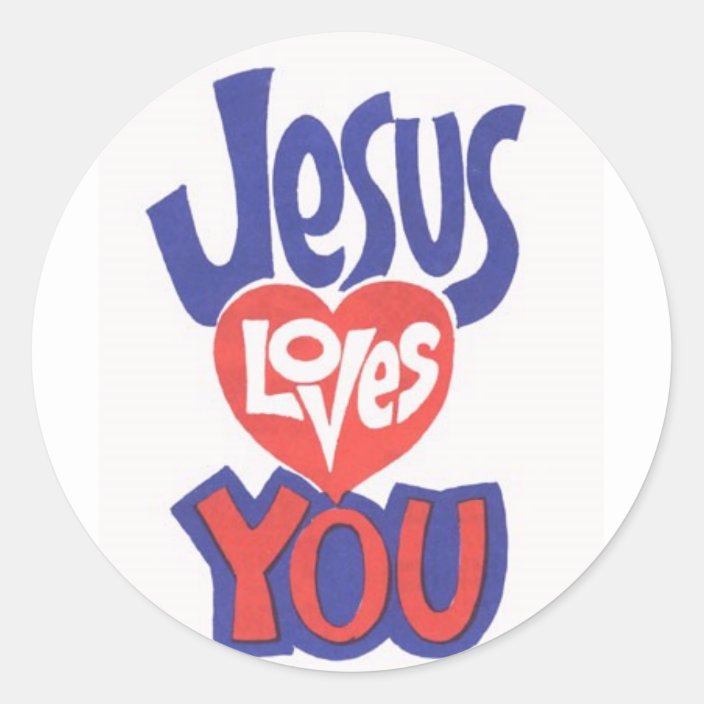 JESUS-LOVES-YOU Stickers | Zazzle.com