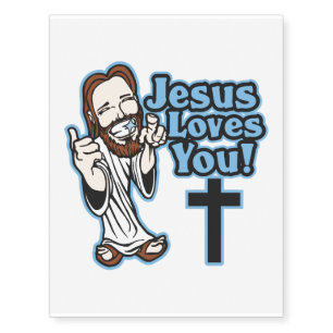 Jesus Loves You Temporary Tattoos