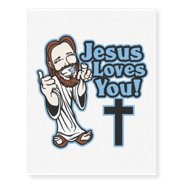 Jesus Loves You Temporary Tattoos (Front)