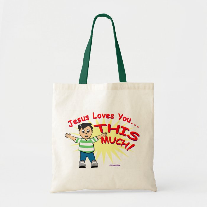 Jesus loves you this much Christian gift design Canvas Bag