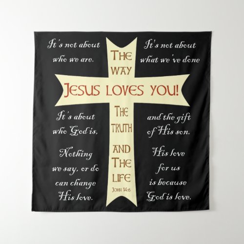 Jesus Loves You wall art Tapestry