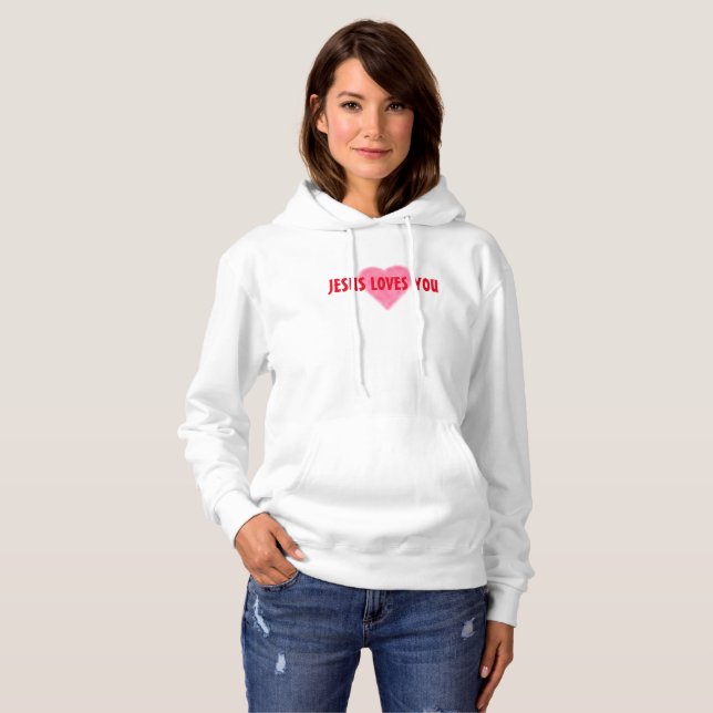 JESUS LOVES YOU Women's Hoodie (Front Full)