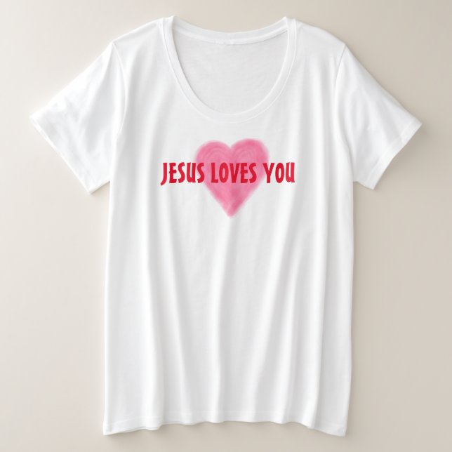 JESUS LOVES YOU Women's Plus Size T-Shirt (Design Front)