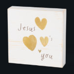 Jesus loves you. Wood Box Sign modern<br><div class="desc">Jesus loves you. Wood Box Sign. nursery. baby kids room decor. modern. gift. classroom. school. church. bible school. preschool. religious. christian. baptism. christening. baby shower.</div>