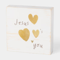 Jesus loves you. Wood Box Sign modern