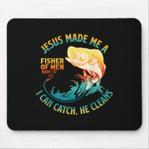 Jesus Made Me A Fisher Bibble Verse Mark 1_17 Fish Mouse Pad