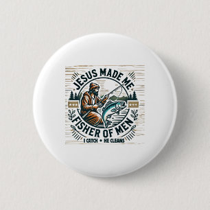 Jesus Made Me A Fisher Of Man Bible Verse Religiou Button