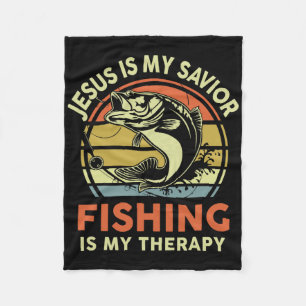 Jesus Made Me Fisher Of Man Christian Funny B Fish Fleece Blanket