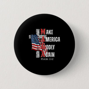 Jesus Make America Godly Again American Patriot Ch Button