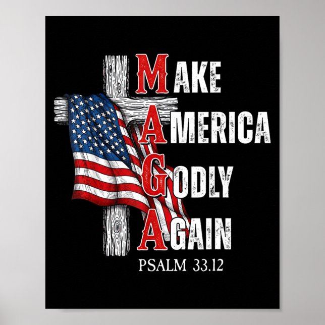 Jesus Make America Godly Again American Patriot Ch Poster (Front)