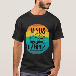 Jesus Makes Me A Happy Camper Camping RV Christian T-Shirt
