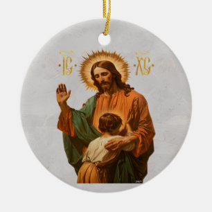 Jesus makes the choice ceramic ornament