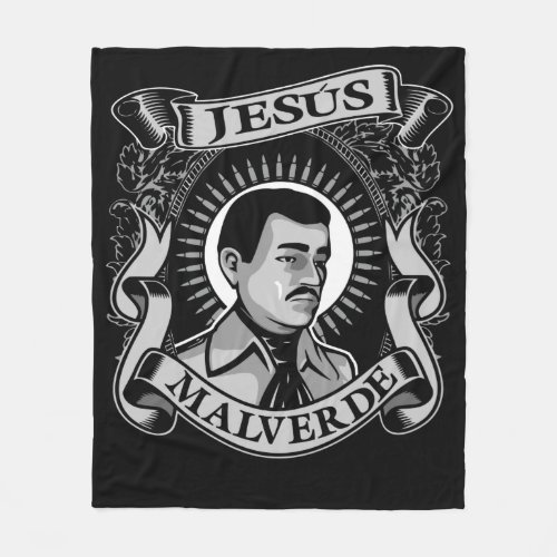 Jesus Malverde Gift Mexican Hero Jesus Malverde Fleece Blanket