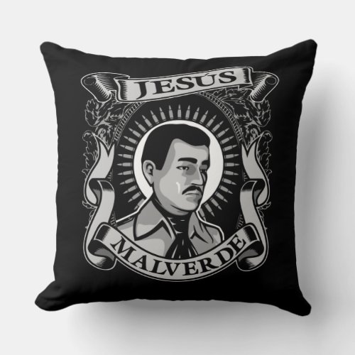 Jesus Malverde Gift Mexican Hero Jesus Malverde Throw Pillow