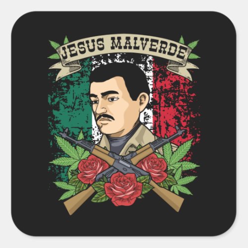 Jesus Malverde Gift Women  Men Jesus Malverde Square Sticker