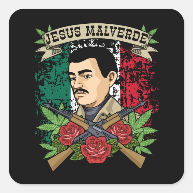 Jesus Malverde Gift Women & Men Jesus Malverde Square Sticker (Front)