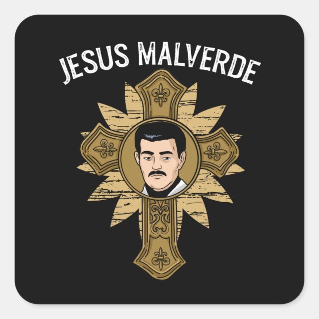 Jesus Malverde Religion Mexico Gift Jesus Malverde Square Sticker (Front)