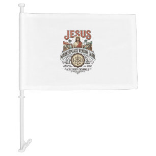 Jesus Marketplace Vendor Label Jesus Marketplace V Car Flag
