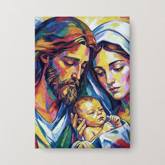 Jesus Mary and Joseph Button