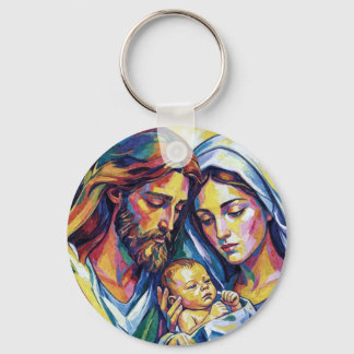 Jesus Mary and Joseph Keychain