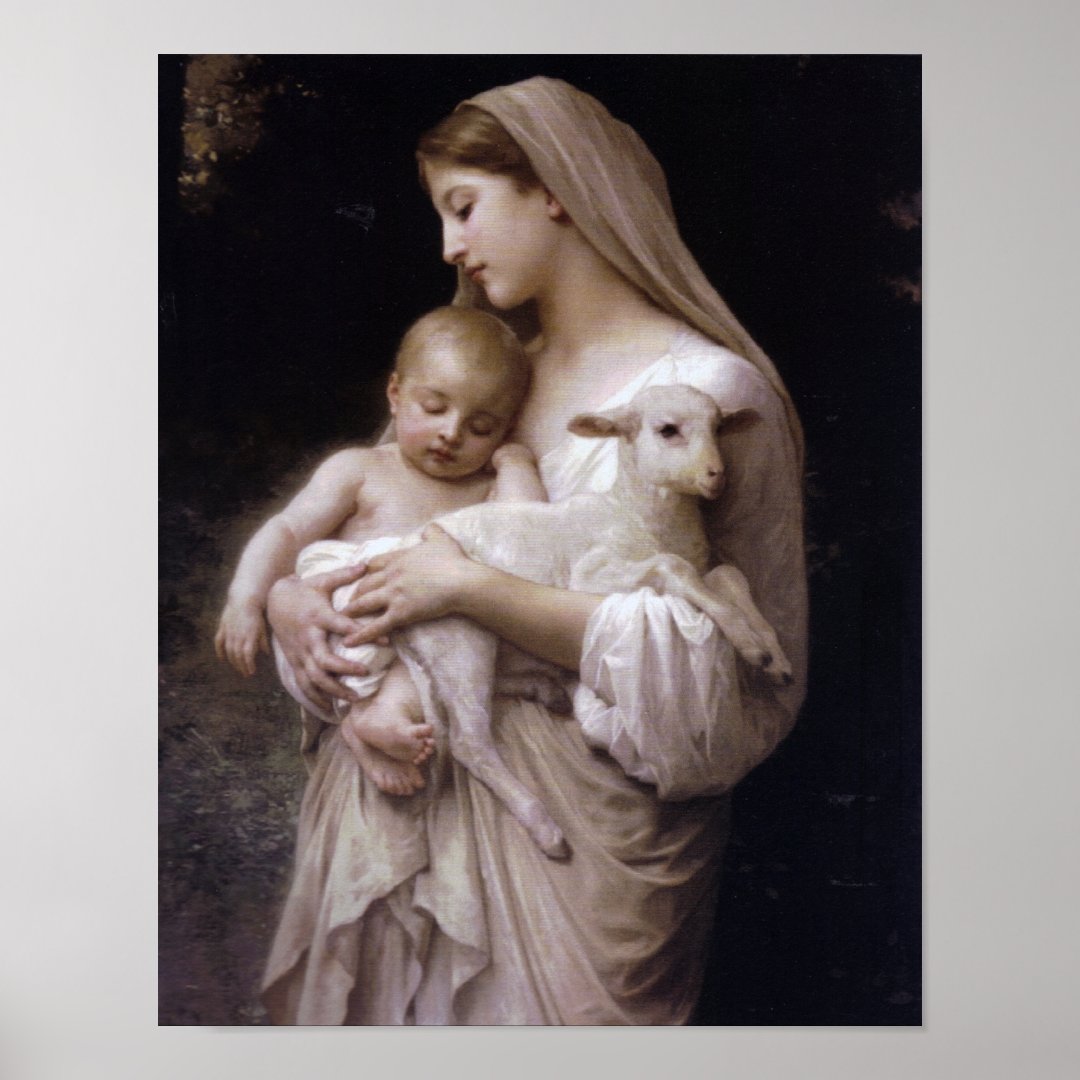 JESUS, MARY AND THE LAMB. POSTER | Zazzle