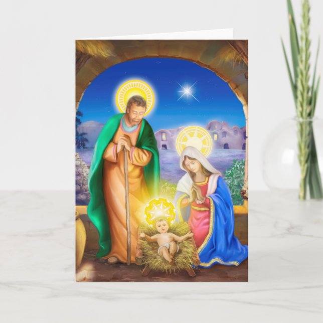 jesus-mary-joseph-birth-of-jesus holiday card (Front)