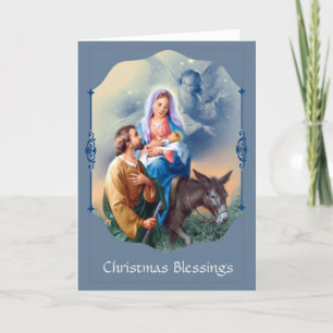 Jesus Mary Joseph Flight into Egypt Angel Holiday Card