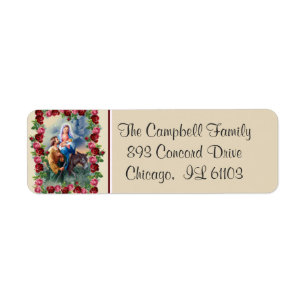 Jesus Mary Joseph Flight Into Egypt Roses Label