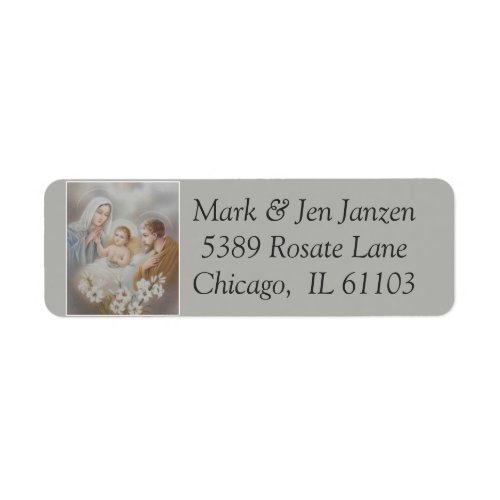 Jesus Mary Joseph Nativity Manger Flowers Label