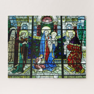 Jesus & Mary Stained Glass Window Jigsaw Puzzle