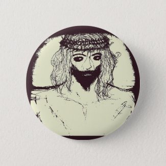 Jesus may save Gloria or maybe not Button