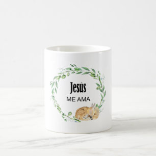 Jesus me ama, spanish bible verse coffee mug