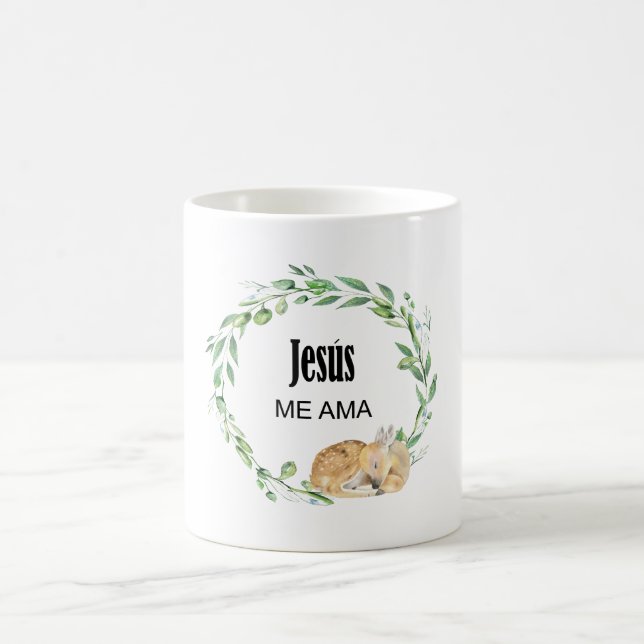 Jesus me ama, spanish bible verse coffee mug (Center)