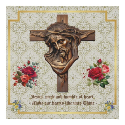 Jesus Meek and Humble Faux Wrapped Canvas Print