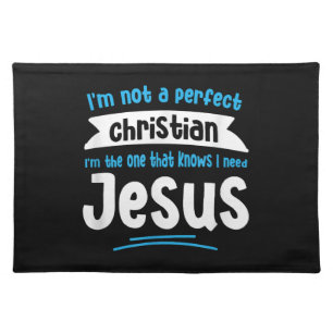 Jesus Men Women Kids Fun Christian Bible Faith Jes Cloth Placemat