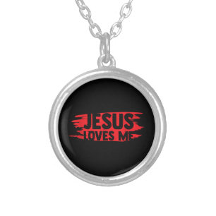 Jesus Men Women Kids Fun Christian Bible Faith Jes Silver Plated Necklace