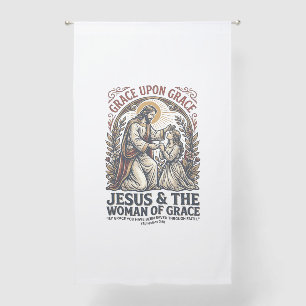 Jesus Menopause Midlife Women Encouragement Shirt Sheer Curtains